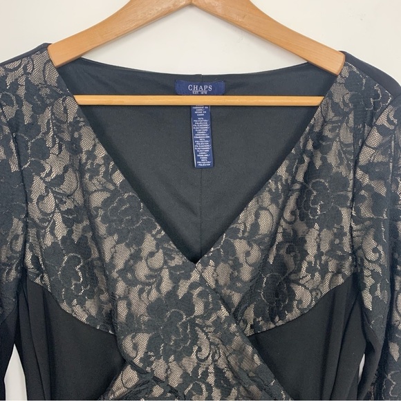 Chaps Black Lace Overlay Dress - Picture 5 of 7